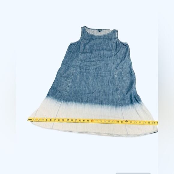 J. Jill Denim Dress Ombre Sleeveless with Pockets Blue White Womens Medium - Picture 7 of 12